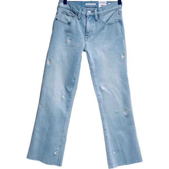 Lucky Brand Ava Mid Rise Crop Mini Boot with Floral Embroidery. Size 2 - Picture 3 of 14